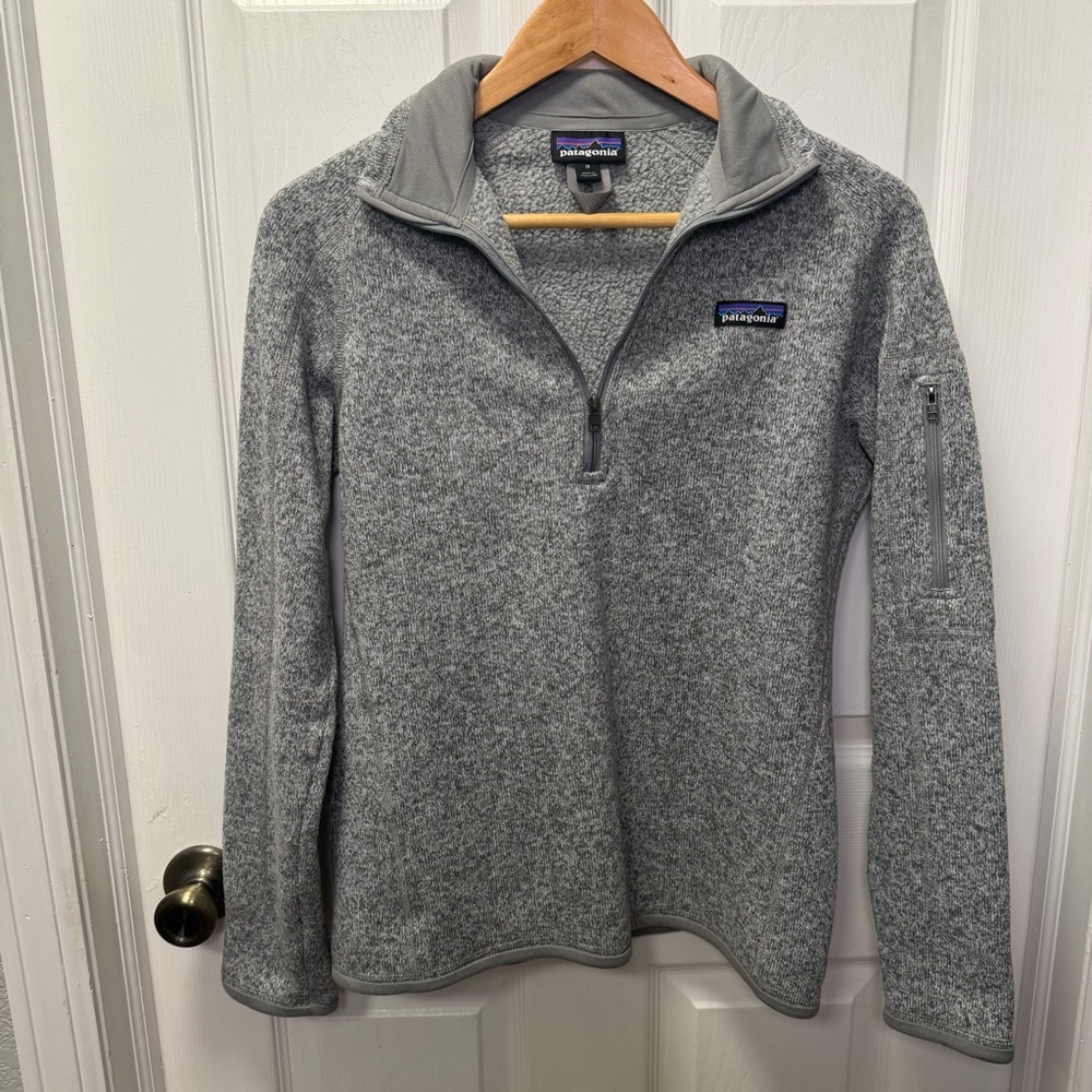 Patagonia Women’s Better Sweater 1/4 Zip Fleece, Medium, Birch White, Slim Fit